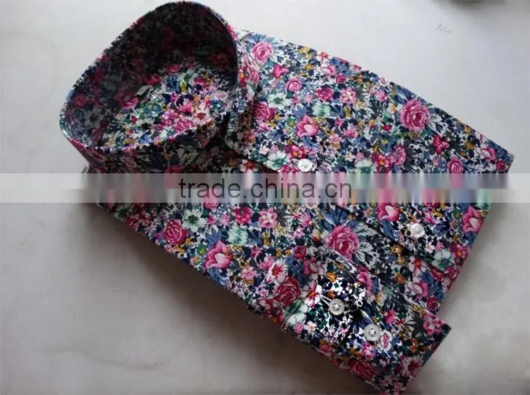 Latest red florals mens dress shirt design
