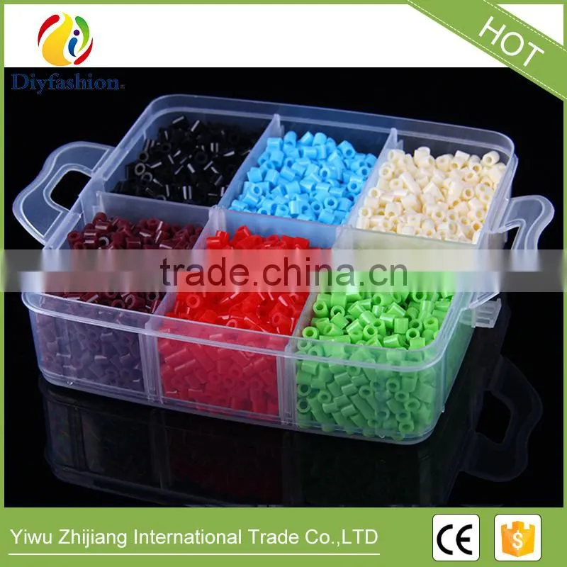 Perler Beads 9000pcs box set of 5mm Hama Beads Fuse Beads with 6 pegboard and 6Iron Paper and 3 Tweezers jigsaw puzzle toys