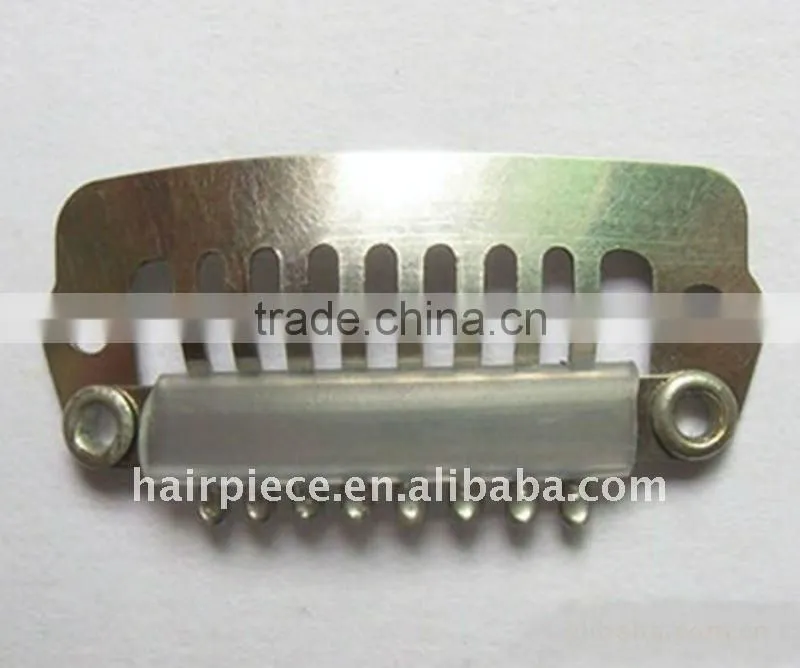 korean hair extension snap clips, 9 teeth toupee clips,wig clips comb