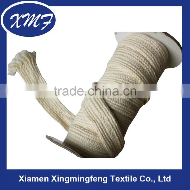 Wholesale flat 100% cotton braided rope