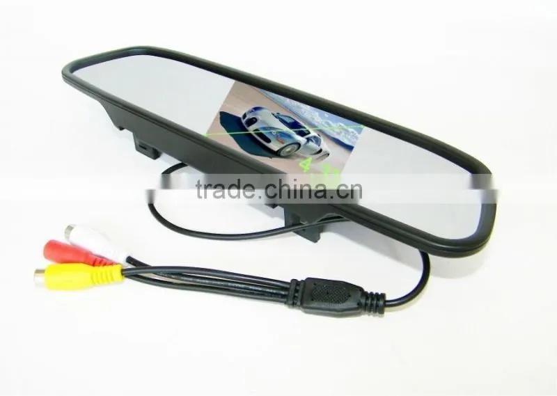 Super Thin Rearview Mirror 4.3" TFT LCD Mirror Monitor Video Parking Sensor 4 Sensor Car Reverse Camera Parking Sensor