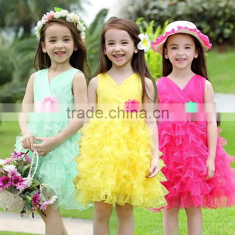 Latest girls cotton frock designs long pink dress puffy dress for girls