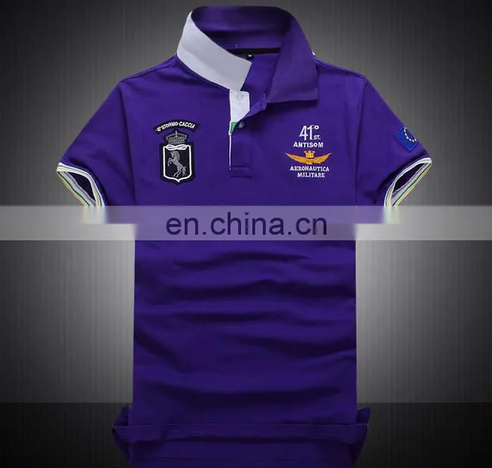 2016 Apparel Sale Quality Custom Design Wholesale Short Sleeve Applique Embroidery Jacquard Rib Polo Shirt