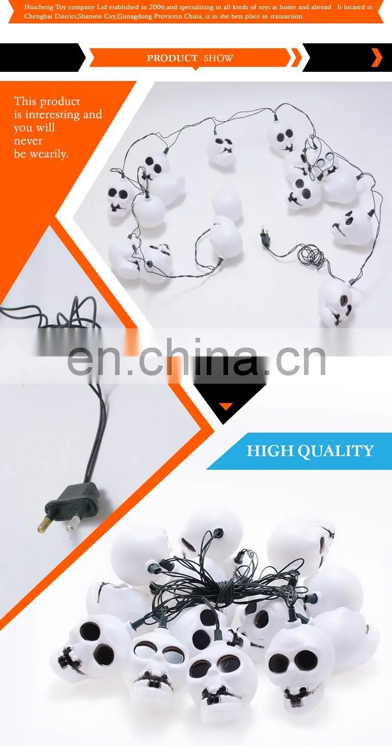 fashion popular multicolored light string skull ghost halloween party decoration for sale