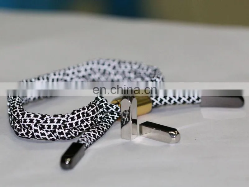 hot selling custom metal shoe lace bracelets with yeezy lace metal end
