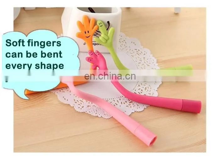 Silicone PP creative stationery ballpoint pen/colorful gestures for children study