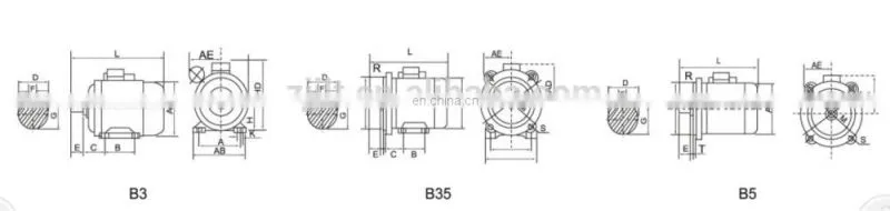 220v capacitor start single phase induction motor 1.1KW 1.5HP