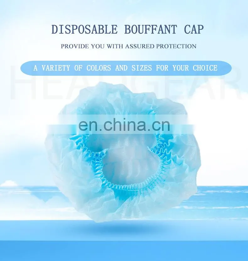 Anti Dust Breathful Disposable Hat Hair Net Non Woven mob Caps