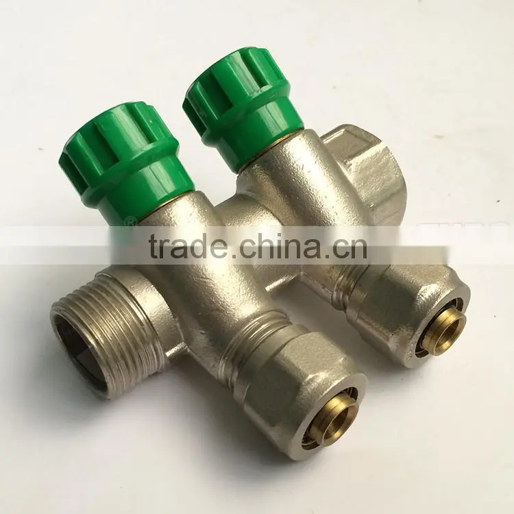 Professional design water separator 45 degree brass manifold for floor system parts
