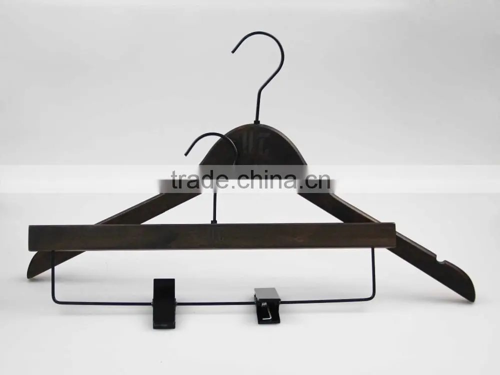 IMY-460 brush off brown wooden thin flat hangers for clothes