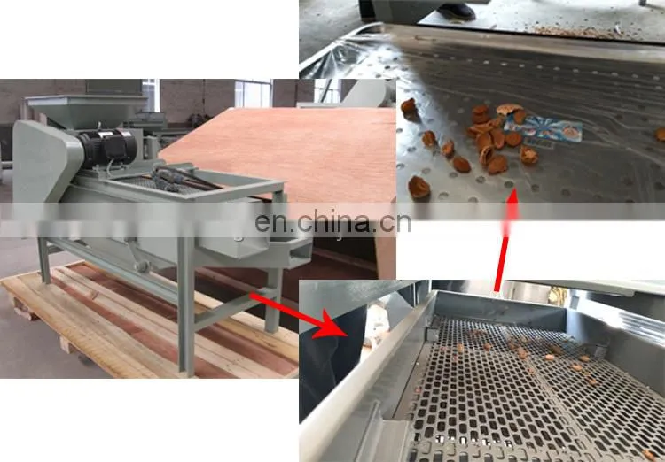 Almond hazelnut shell cracking machine shelling production line 500kg