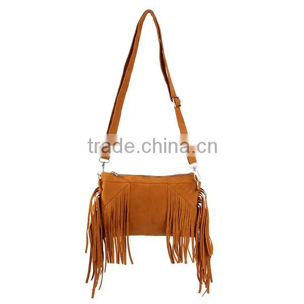 Fashion Fringe Suede Leather Clutch Bag For Girls Magazine Clutch Bag With Tassels