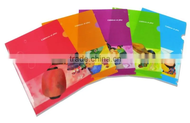 cheap price L shape glossy PP PVC file folder