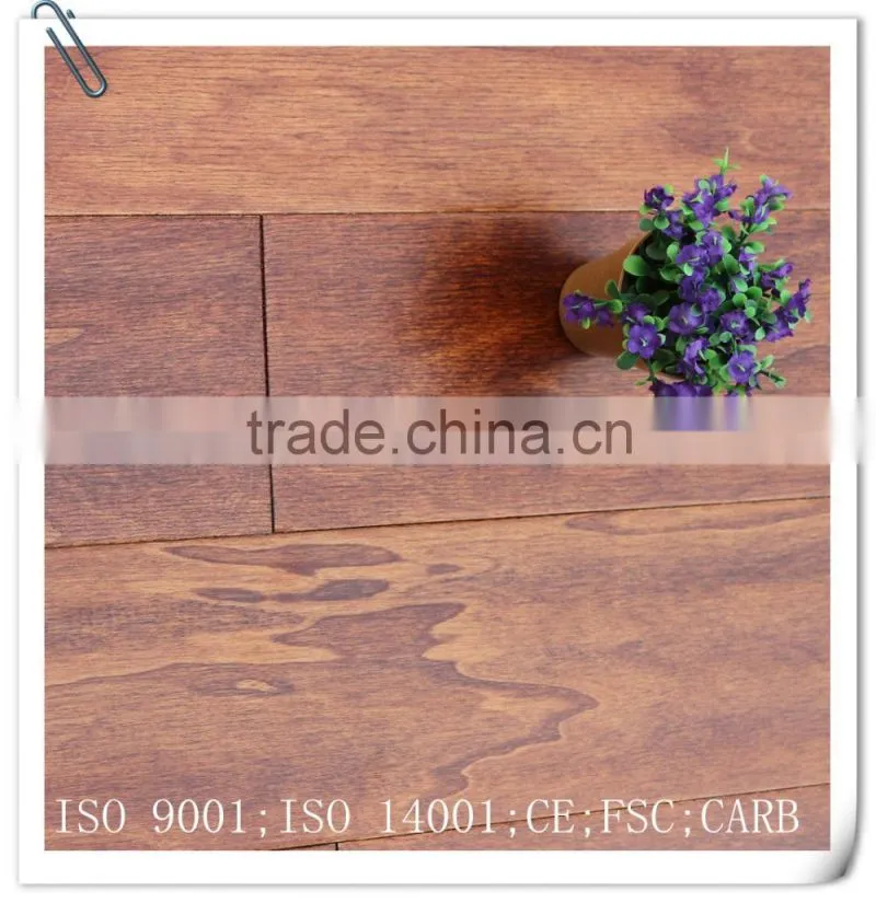 Handscraped Surface Poplar Multilayer Engineered Wood Flooring