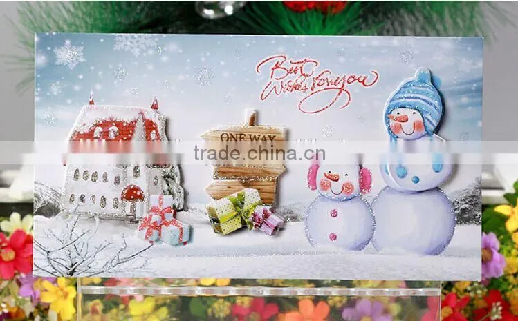 Winter snowman stereo CARDS beautiful Christmas CARDS greeting card message card gift card