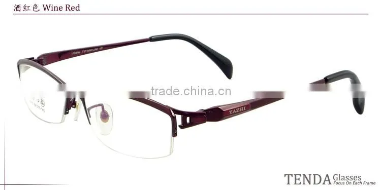 Fashion men semi-rimless pure titanium optical glasses frame