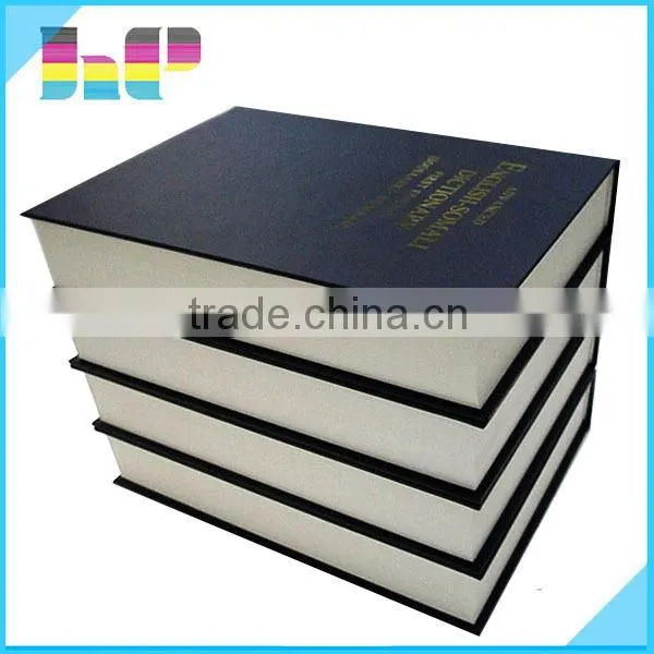 Cheap leather cover dictionary book printing service, cloth cover book printing factory