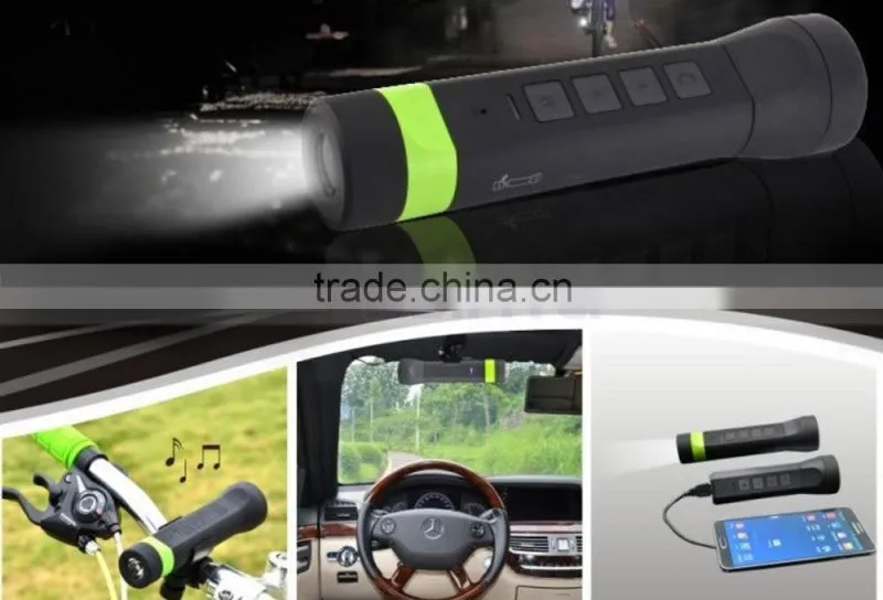 Wireless Portable Power Bank Bluetooth Bike Speaker with 3000mAh Capacity LED Light Speakers for Mobile Phone