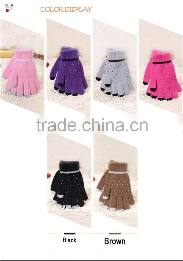 Fashion warm knitted gloves, Touch Screen Gloves, Full Finger woollen gloves