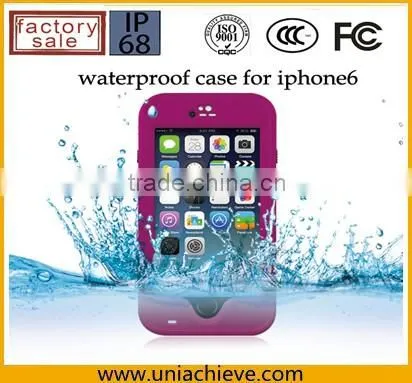 Case for iPhone 6/6 plus Waterproof mobile phone case with adjustable phone holder purple