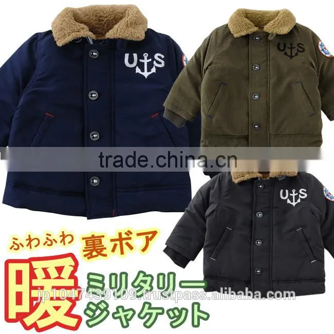 Japanese wholesale products high quality cute new born babies clothes jacket for boys children winter garment