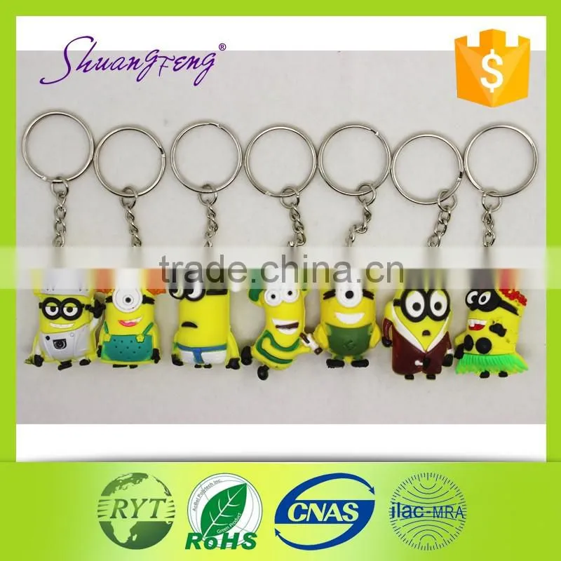 2016 custom design promotional PVC keychain ,rubber keychain
