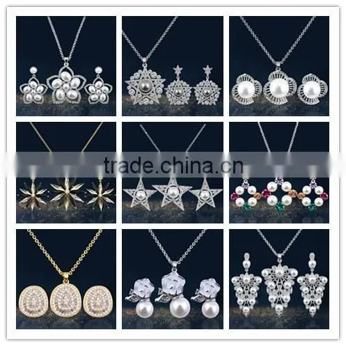 Fashion Jewelry Star Shape Silver Plated Pendant Necklace/Earrings For Women
