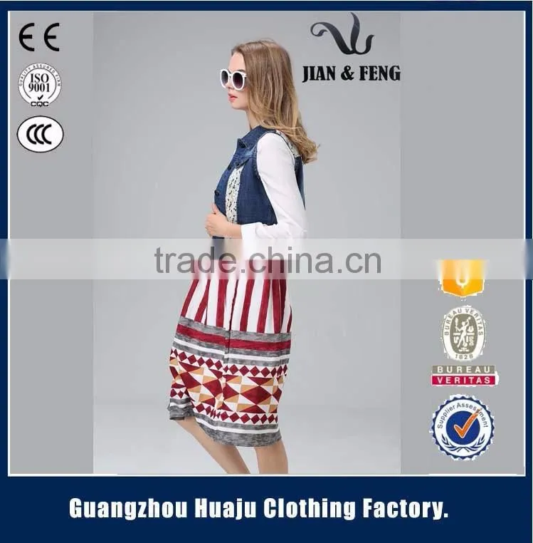 2016 New arrival sleeveless denim vest jean jacket for women