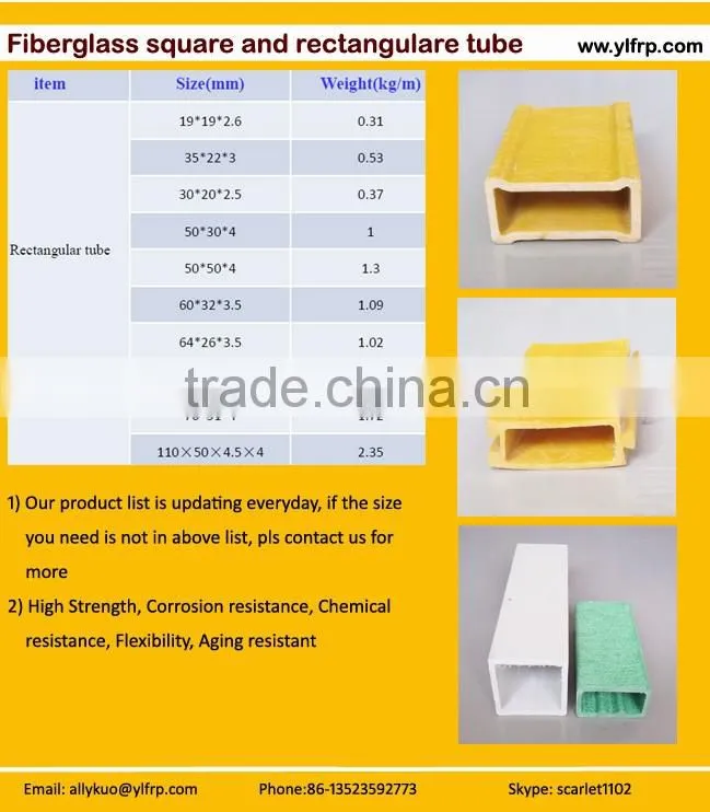 anti-corrosion industrial fiberglass profile, industrial pultruded frp profile