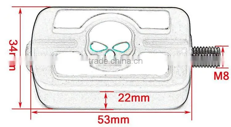 BJ-FP216-053 Chrome Billet Aluminum Skull Motorbike Shifter Shift Peg For Harley Davidson