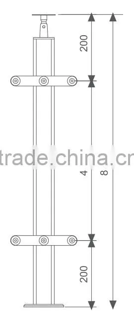 baluster stainless steel glass railing wood stair