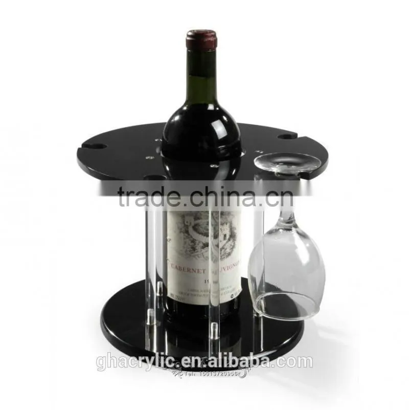 GH-RZ243 Professional design black acrylic wine display rack,high quality acrylic wine display rack