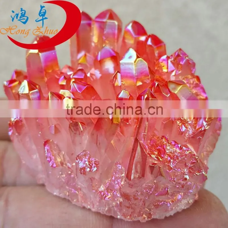 Wholesale Pink Flame Aura Crystal Quartz Cluster