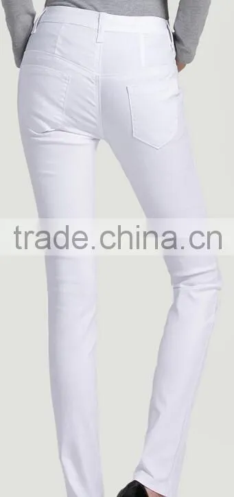 fashion design high quality white ladies pants
