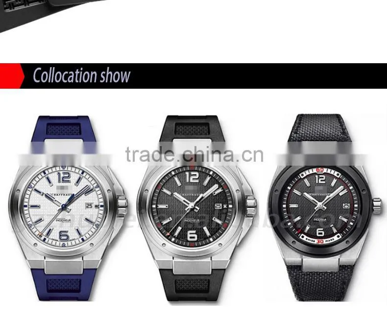 30*16mm waterproof black high quality rubber watch strap Wholesale 3PCS