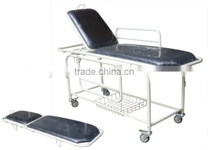 Stretcher with adjustable backrest