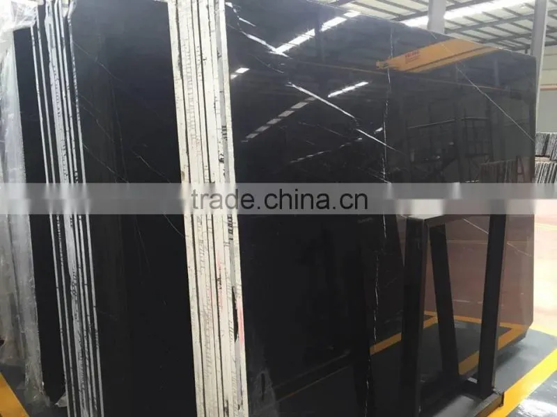 Chinese black marquina marble slab