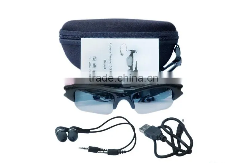 Stereo bluetooth mp3 sunglasses with video camera 1280*720 TF card