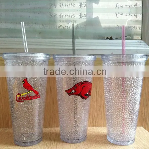 BPA free 600ml/20oz ice tumbler with straw