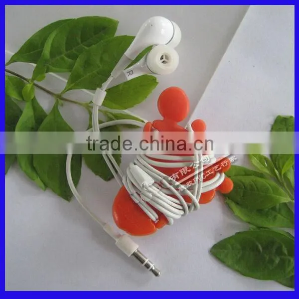 Hong kong foot shape silicone earphone cable winder for wholesales