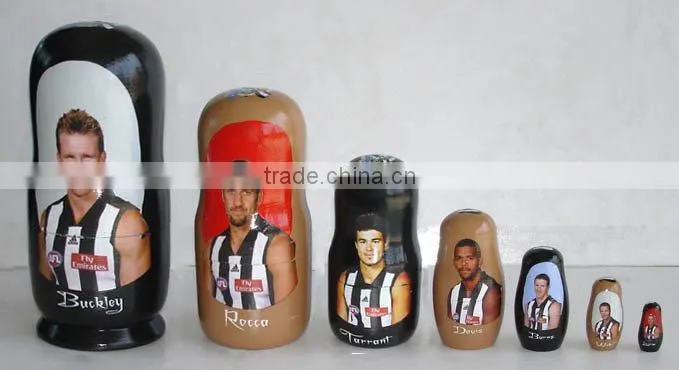 wooden matryoshka nesting dolls (Baseball Player )