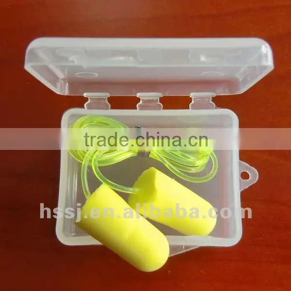36db slow rebound foam ear plugs in PP box foam bullet shape ear plugs for ear protection and sleeping