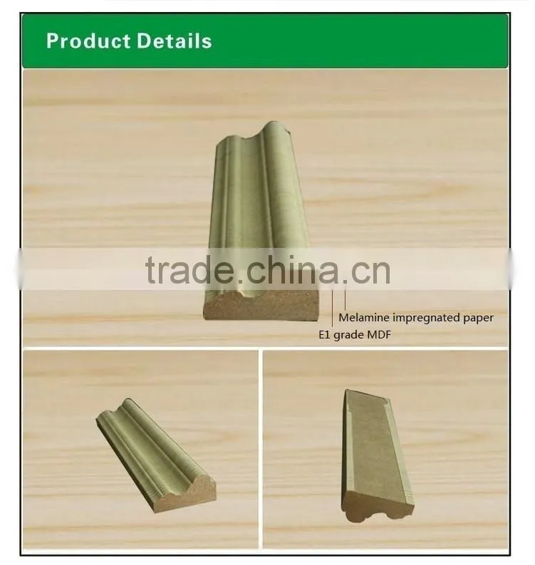 melamine wrapped wood moulding for wall panel decoration