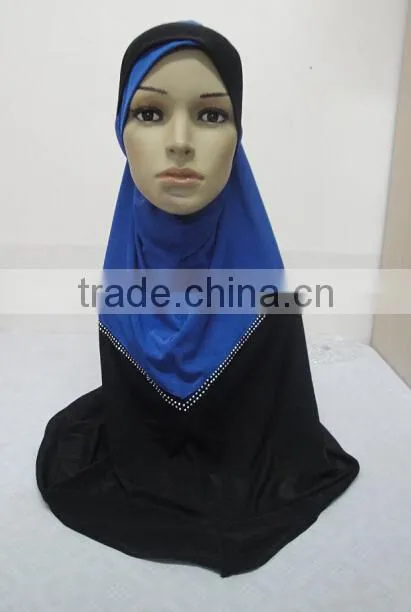 H287 new style two tone hoody shawl,fashion muslim hijab