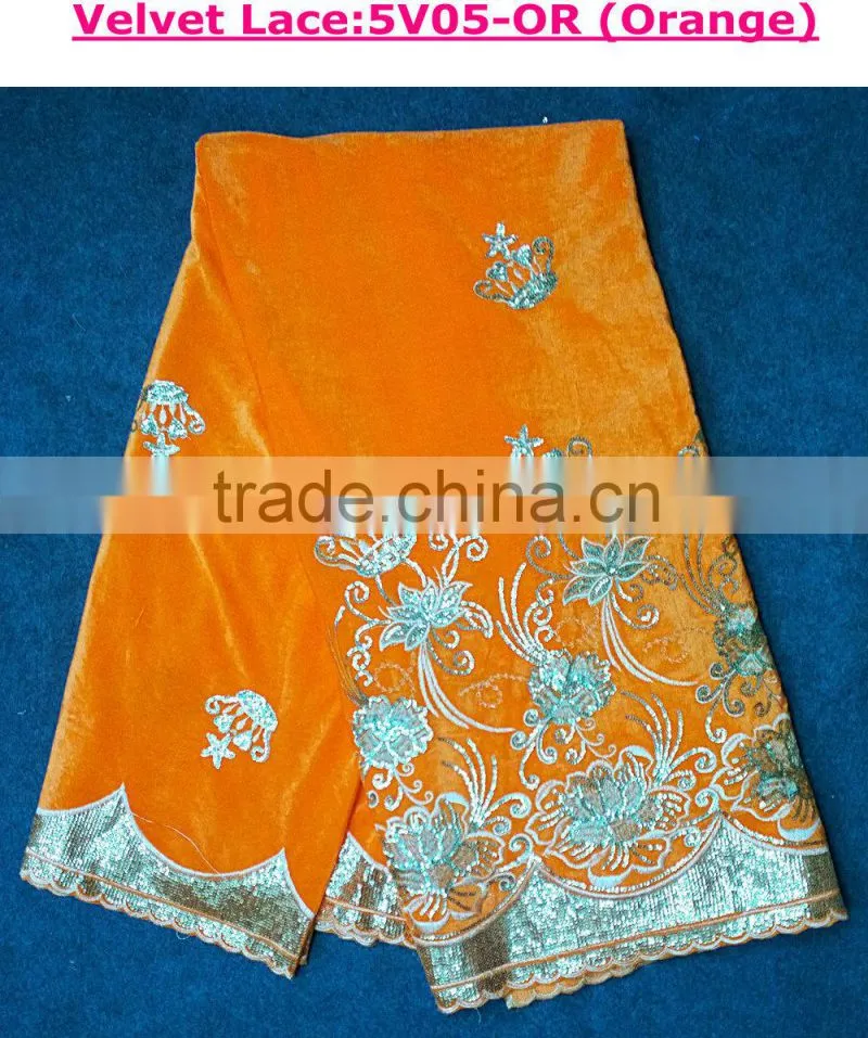 Velvet Lace For Lace Wedding Dressing/African velvet Lace Fabrics for wholesale