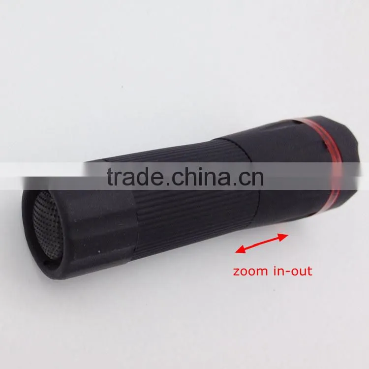 1W powerful led colorful promotional Zoom flashlight with color ring