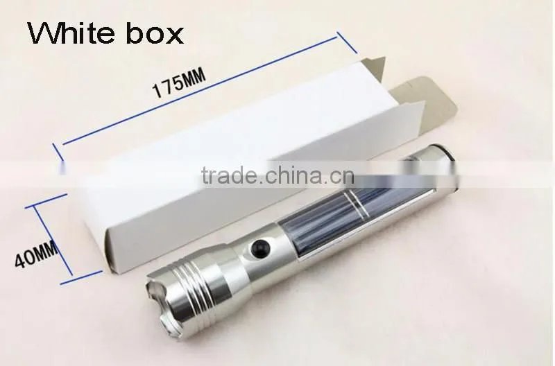 White Box-2016 New Solar Aluminium Alloy Flexiable LED Flashlight Electronic Waterproof Torch