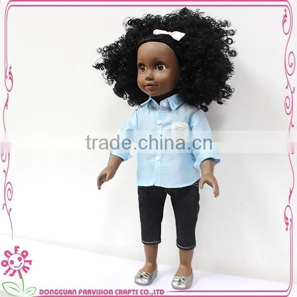 Beautiful black fashion custom vinyl body moveable baby doll