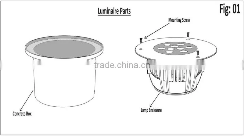 36W High Power LED Inground Lighting, IP67 Waterproof, RGB/R/G/B/W Optional