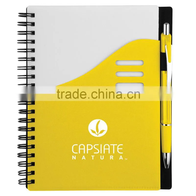 cheap spiral notebook with pen holder